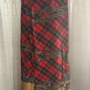 Vintage J.G Hook 1980s Red Plaid Fox Hunt Scarf